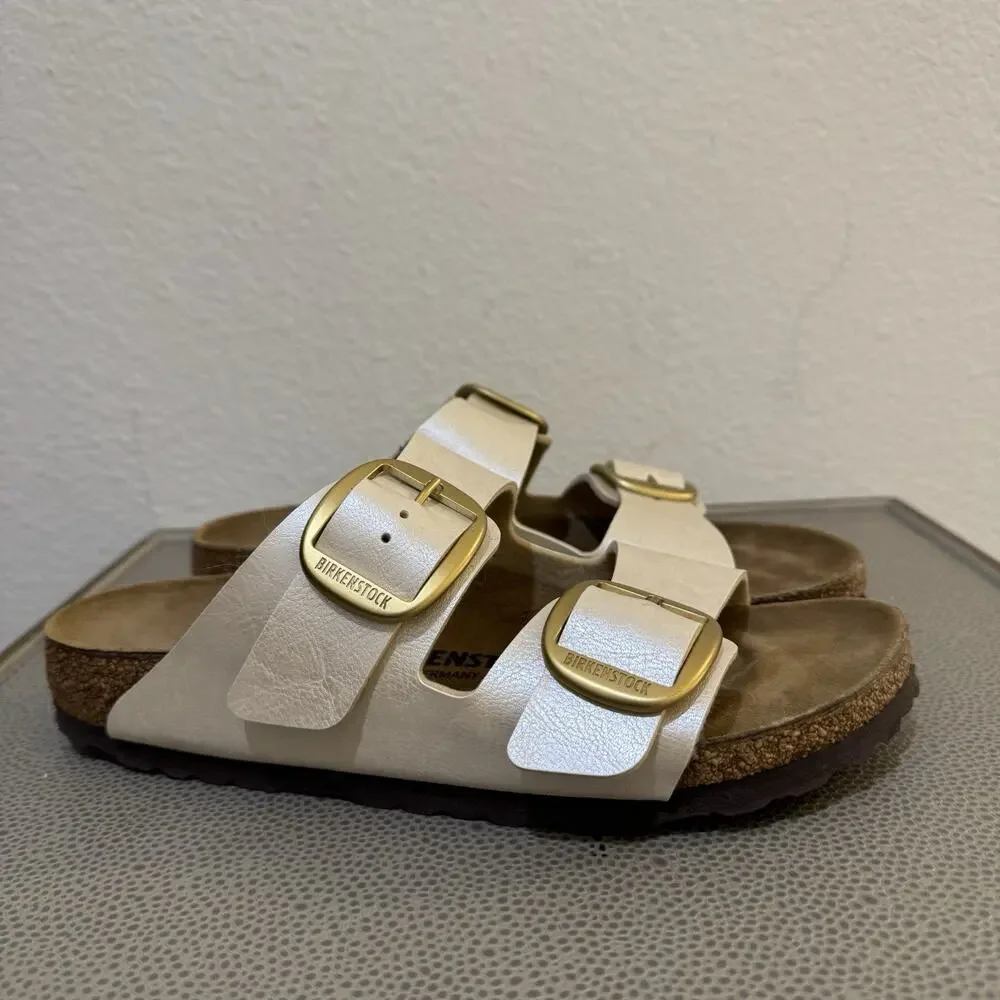 Birkenstock Arizona Big Buckle BF Graceful Pearl White Sandals Slide 39 / US 8 N